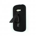 Wholesale Galaxy Exhibit T599 Armor Hybrid Case with Stand (Black-Black)